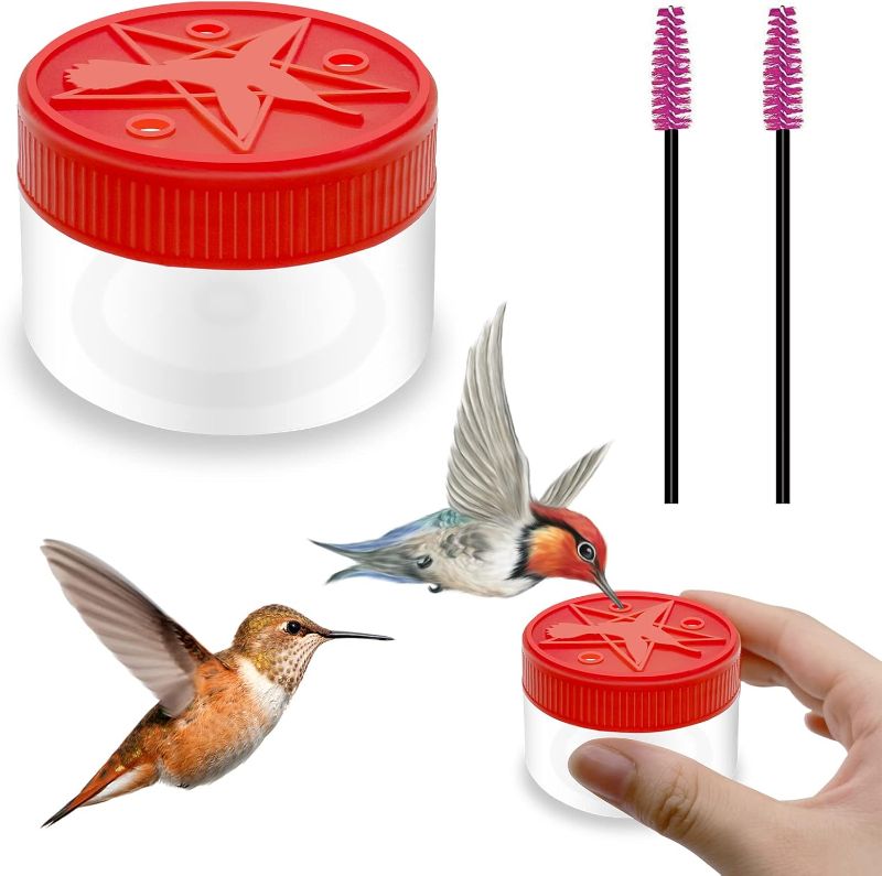 Photo 1 of 3Pcs Hand Hummingbird Feeders, 2022 New 1Pcs Hummingbird Handheld Feeder and 2Pcs Cleaning Brush,Handheld Bird Feeder Bottle Hummingbird Feeder Window Hummingbird for Outdoor Supplies