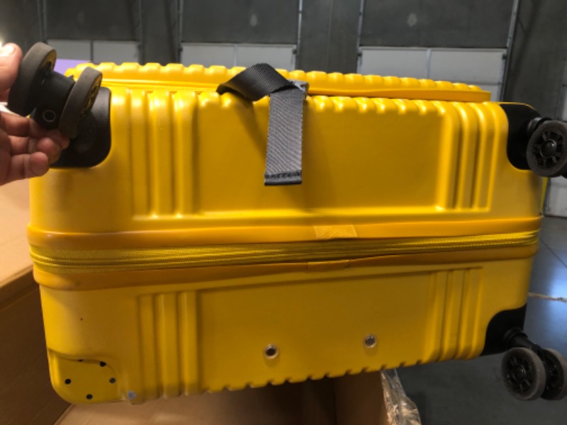 Photo 5 of 29 Inch Luggage with Expansion & Side Opening Design, 50 * 31(35)*76cm, 117L~133L Ligthweight ABS+PC Hardshell Checked Suitcase, TSA Lock & YKK Zipper with HINOMOTO 360° Wheels, Yellow Yellow 29 Inch