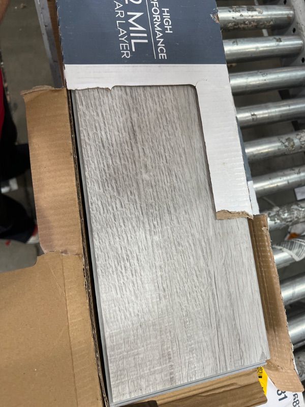 Photo 2 of **MISSING 4 BOARDS** ProCore Plus Charleston Oak 7-in Wide x 5-mm Thick Waterproof Interlocking Luxury Vinyl Plank Flooring (23.21-sq ft with 10 boards) in Gray | LWD6909RCB