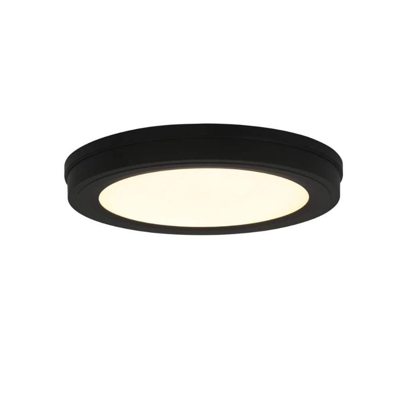 Photo 1 of 12 in. Edgelit Integrated LED Flush Mount Black Finish
