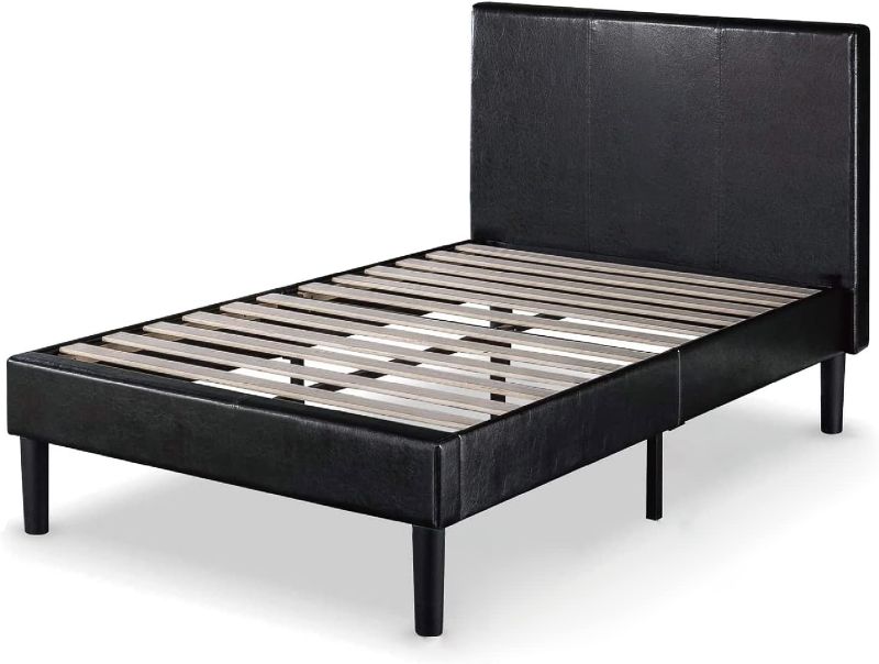 Photo 1 of * SEE NOTES* Zinus Gerard Faux Leather Upholstered Platform Bed Frame / Mattress Foundation / Wood Slat Support / No Box Spring Needed / Easy Assembly, Twin
