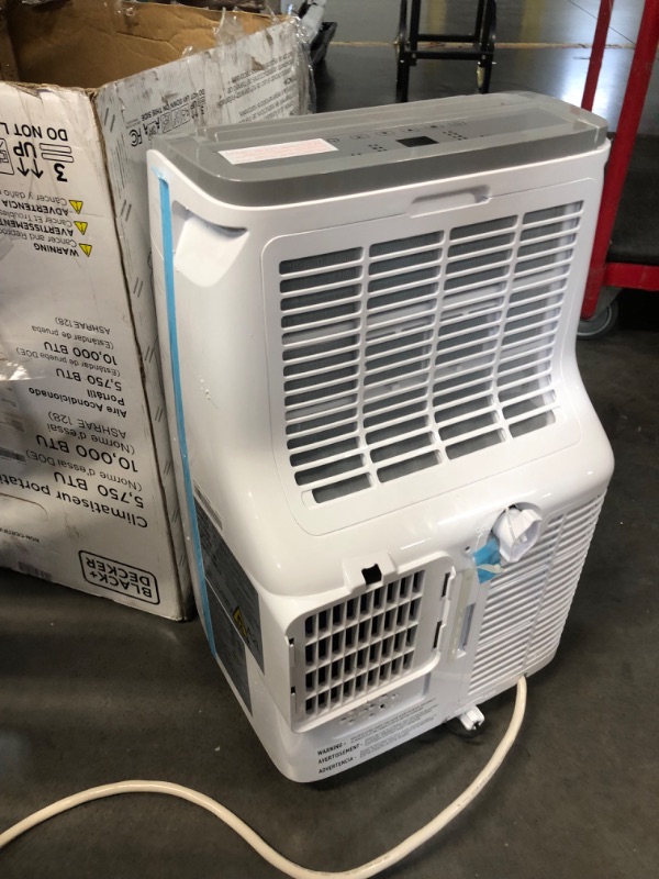 Photo 6 of ***USED - POWERS ON - UNABLE TO TEST FURTHER - NO PACKAGING - MISSING NUMEROUS PARTS - SEE PICTURES***
BLACK+DECKER 10,000 BTU Portable Air Conditioner up to 450 Sq.Ft. with Remote Control,White White 1 Count (Pack of 1)