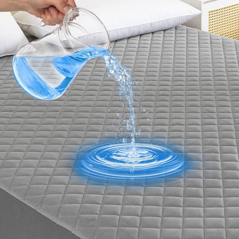 Photo 1 of 100% Waterproof Mattress Protector Twin Size, Mattress Pad Cover Breathable Noiseless, Fitted Style with Deep Pockets (8-21"), Machine Washable