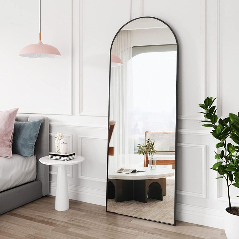 Photo 1 of Arched Full Length Mirror, 64"x21" Free Standing Floor Mirror, Modern Full Body Mirror with Stand, Wall Mirror with Aluminum Alloy Frame for Bedroom...
Size:64" x 21"
Color:Black