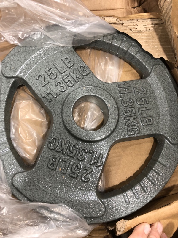 Photo 1 of 
\
Signature Fitness Cast Iron Plate 25 LBS Weight Plate for Strength Training and Weightlifting, 2" Standard or Olympic,