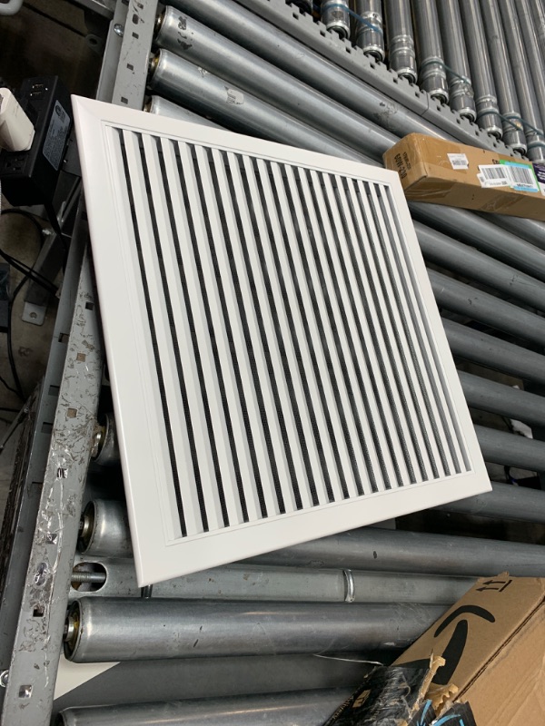 Photo 2 of 18" x 18" Paintable Gable Vent, Enhance Attic & Shed Ventilation, Durable Aluminum Design with Screen, Stylish Home Improvement - Vent Opening: 16" x 16" Vent Opening: 16" x 16" White