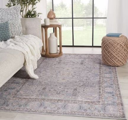 Photo 1 of allen + roth with STAINMASTER Davis 5 X 7 Beige Indoor Floral/Botanical Area Rug