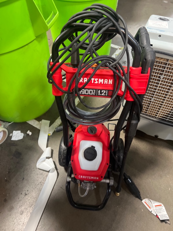 Photo 2 of **NON-REFUNDABLE, PARTS ONLY** CRAFTSMAN Electric Pressure Washer, Cold Water, 1900 -PSI, 1.2-GPM, Corded (CMEPW1900) Electric Pressure Washer, 1900 -PSI