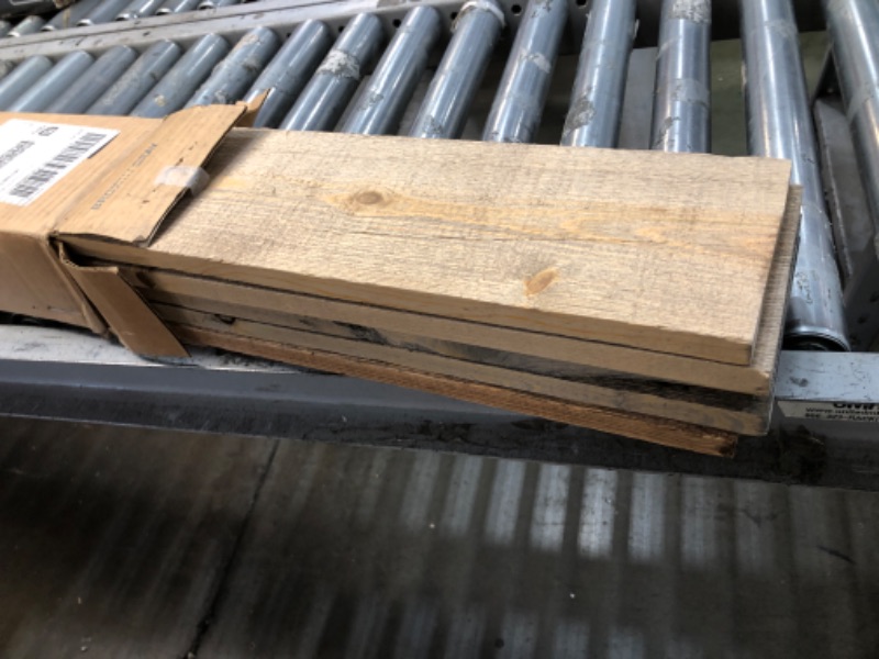 Photo 1 of **LIGHTER IN COLOR THAN STOCK PHOTO**  HARDWOOD REFLECTIONS 5/8in x 5-1/2in x 48in Rustic Grey/Brown Pine Solid Wood Wall Paneling 
