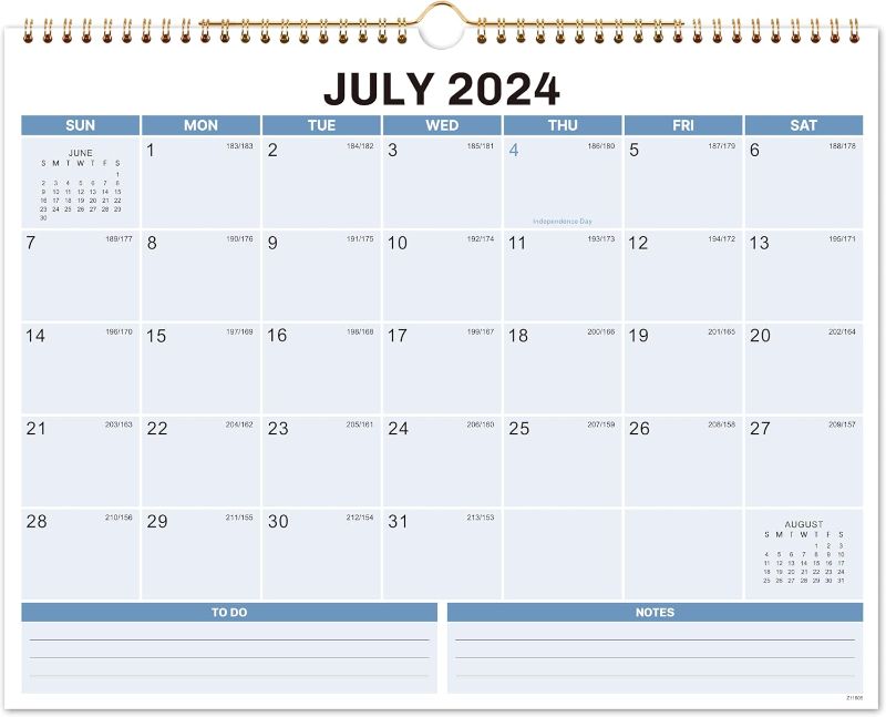 Photo 1 of 2024-2025 Wall Calendar - Calendar 2024-2025, 14.6" x 11.5", 18 Months Wall Calendar 2024-2025 from JUL.2024 - DEC.2025, 2024-2025 Hanging Calendar, Twin-Wire Binding, Julian Dates, Hanging Loop