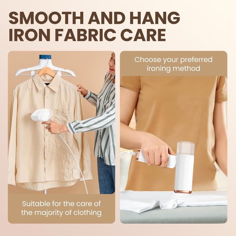 Photo 3 of (READ FULL POST) Portable Handheld Steam Garment Steamer Foldable: Effortless Wrinkle Clothes Steam Iron Removal 20-Second Fast Heat-up, 1200W, 120ml Water Tank for Home & Travel (120V Only, Not for Europe)
