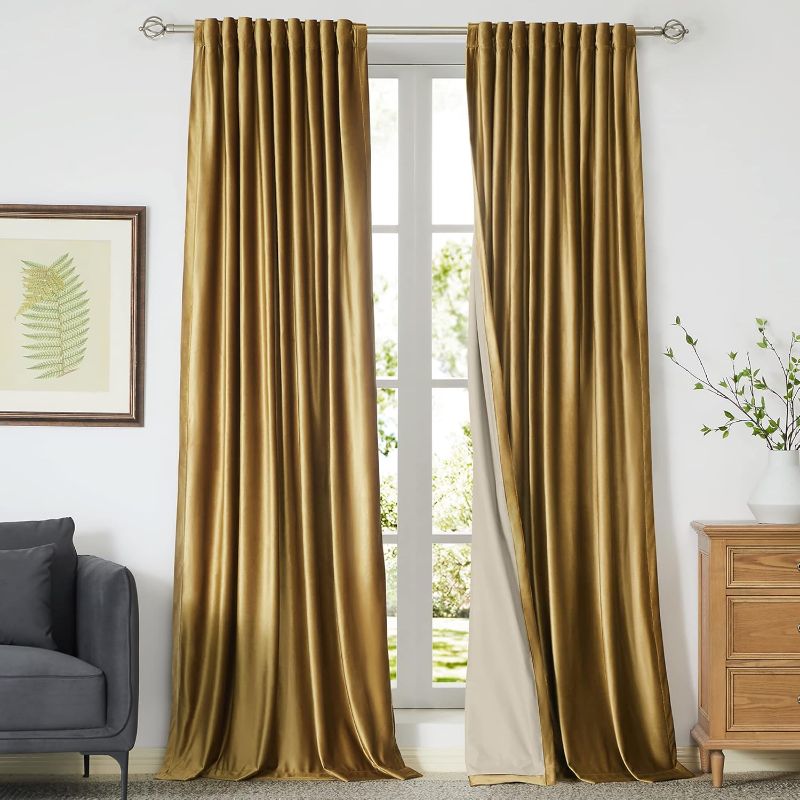 Photo 1 of  Full Blackout Golden Velvet Curtains 