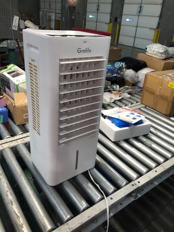 Photo 6 of ***USED - DAMAGED - MISSING PARTS - SEE COMMENTS***
3-IN-1 Portable Evaporative Air Cooler,Grelife Air Cooler Cooling Fan with 4 Ice Packs,12H Timer,1.58Gal Water Tank,Remote Control,3 Modes,3 Speeds, Personal Swamp Cooler for Bedroom Home Office(White