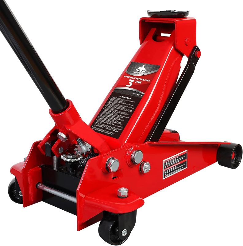 Photo 1 of 

Jack Boss Floor Jack 3 Ton Capacity Fast Lift Service Jack Steel Heavy Duty Hydraulic Car Jack
Color:RED
Size:3 Ton