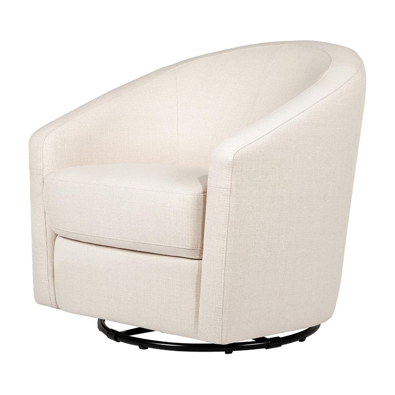 Photo 1 of Babyletto Nami Electronic Power Recliner and Swivel Glider with USB Port in Ivory Boucle with Light Wood Base, Greenguard Gold and CertiPUR-US Certified
