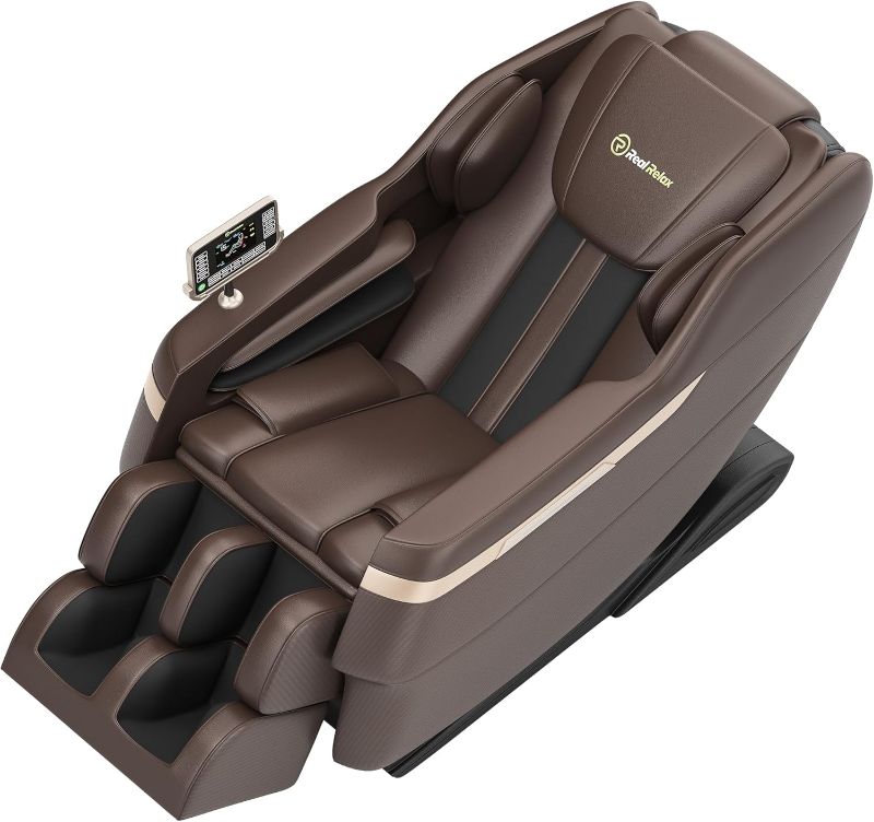 Photo 1 of ***PARTS ONLY***Real Relax 2024 Massage Chair Full Body, Zero Gravity Function with Waist Heater 6 Auto Mode Foot Massage LCD Bluetooth,Brown
