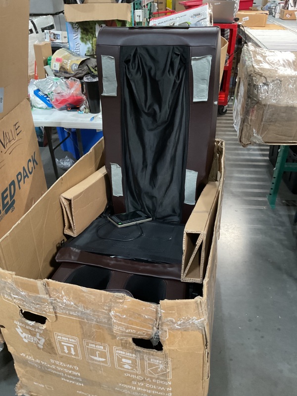 Photo 3 of ***PARTS ONLY NON REFUNDABLE***Real Relax 2024 Massage Chair Full Body, Zero Gravity Function with Waist Heater 6 Auto Mode Foot Massage LCD Bluetooth,Brown
