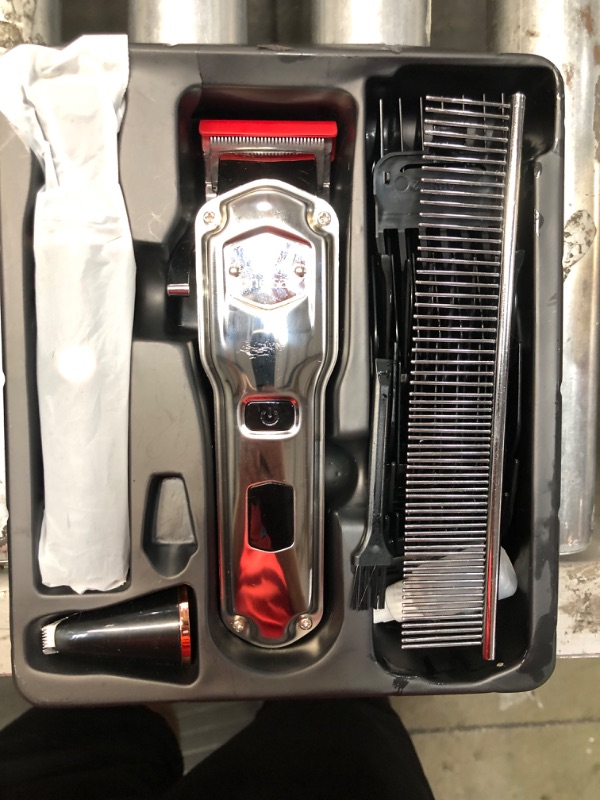 Photo 2 of ***SEE NOTES*** 
oneisall Dog Clippers for Grooming for Thick Heavy Coats/Low Noise Rechargeable Cordless Pet Shaver with Stainless Steel Blade/Waterproof Dog Shaver for Dogs Pets and Animals (Sliver)
