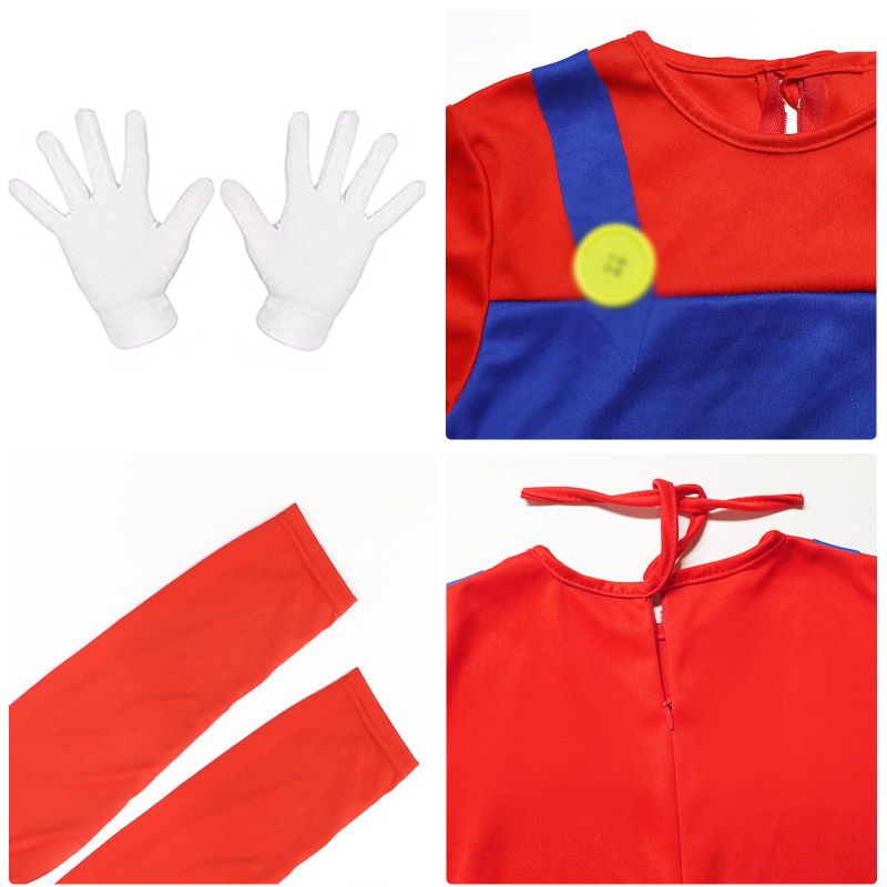 Photo 1 of **size xl**  BOMLY Costume Halloween Plumber Cosplay Boys Jumpsuit with Accessory for Kids Outfit