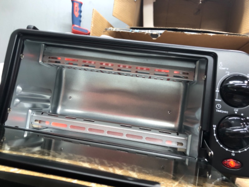 Photo 2 of Elite Gourmet ETO236 Personal 2 Slice Countertop Toaster Oven with 15 Minute Timer Includes Pan and Wire Rack, Bake, Broil, Toast, Black 2 Slice Toaster