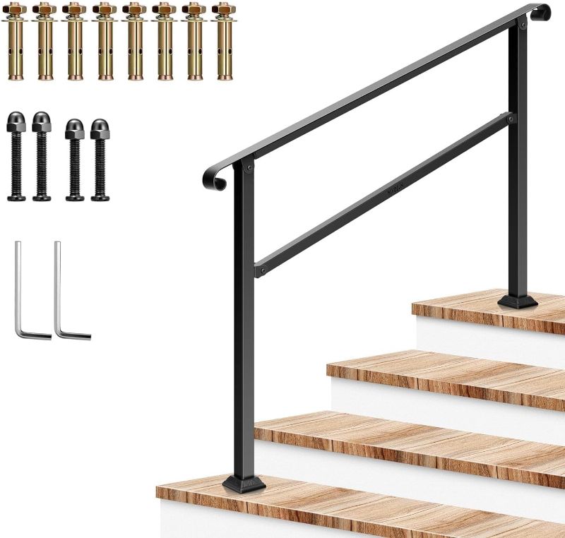 Photo 1 of 
Photo for Reference Only**VIVOSUN Outdoor Handrail, Wrought Mattle Iron Stair Railing with Curved Ends for Concrete Steps,...

Style:Curve