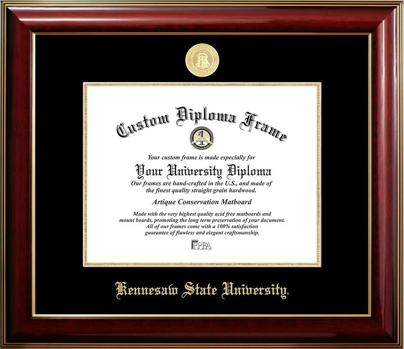 Photo 1 of ***DAMAGED - SCRATCHED - SEE PICTURES***
Diploma Frame, Wooden, Kennesaw State University, Brown/Gold/Black
