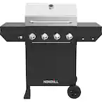 Photo 1 of 4-Burner Propane Gas Grill in Black with Stainless Steel Main Lid 
