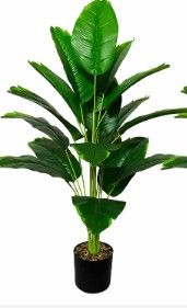 Photo 1 of Artificial Plants in Pots Large Fake Tree Floor Faux Tropical Plants Decorative Greenry House Potted Tall for Home Office Living Room Decor Indoor Garden (31in Green Bird of Paradise)