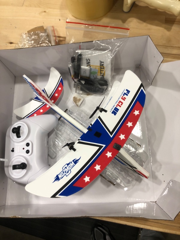 Photo 2 of (USED MISSING PARTS) DEERC RC Plane, 2.4GHZ Remote Control Airplane W/ 3 Batteries & 6-axis Gyro Stabilizer, 2CH RTF RC Glider Toy for Beginners Kids Boys Girls Adults Red