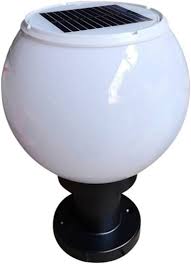 Photo 1 of * MISSING HARDWARE* Led Solar LED Ball Column Head Light White Acrylic Wall Lamp Outdoor Waterproof Courtyard Doorpost Lighting Waterproof Garden Light Villa Garden Lights Outdoor Porch Lights Wall Gatepost Lamp