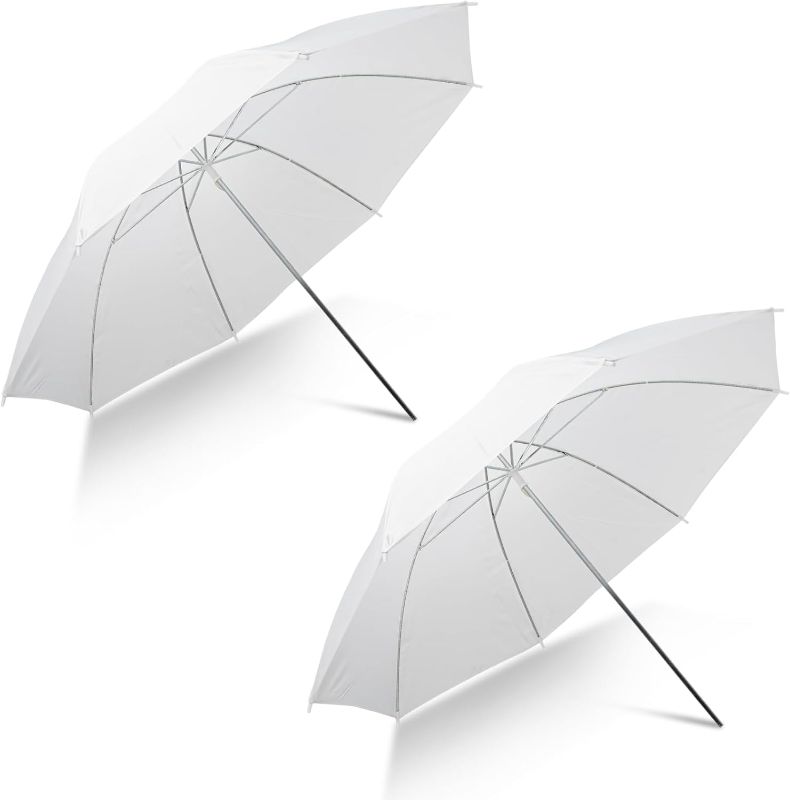 Photo 1 of [2 Pack] 33"/84cm White Translucent Soft Umbrella Kit,Photography Umbrella Lighting Kit for Studio/Outdoor Photo and Video Lighting Accessories (2 * 33" White)…
