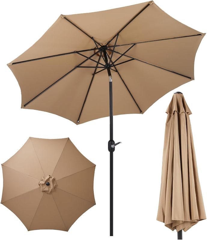 Photo 1 of 
NEWBULIG 9FT Outdoor Patio Umbrella with Push Button Tilt and Crank,Outdoor Yard/Market Table Umbrella UV Protection & Waterproof for Garden, Deck,...
Color:Khaki
Size:1-Set