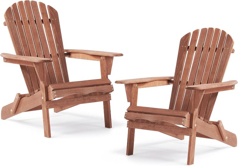 Photo 1 of 
Outdoor Wooden Folding Adirondack Chair Set of 2 with Pre-Assembled BackRest, Wood Patio Chair for Garden Backyard Porch Pool Deck Firepit
Size:Standard Size - 2 Pack
Color:Espresso