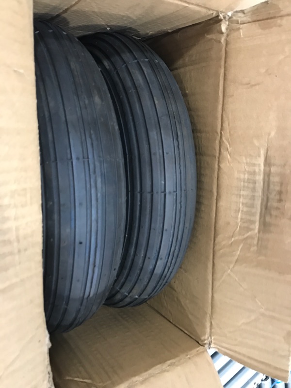 Photo 2 of 2-Pack 14.5-Inch Wheelbarrow Tire.3.50-8" Pneumatic Tires and wheels with 3"- 7" Center Hub and 5/8" Bushings for Wheelbarrow Lawn Mover Replacement.