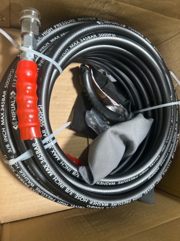 Photo 1 of 3/8” pressure washer hose 50 5000 psi black 50ft