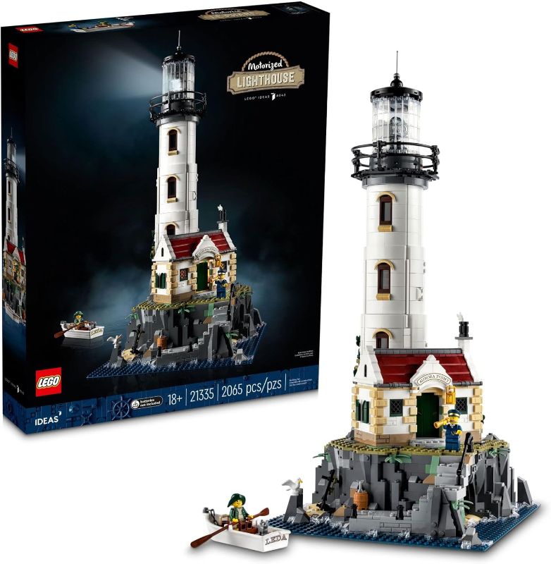 Photo 1 of ***NOT A GENUINE LEGO PRODUCT - SEE COMMENTS***
Motorized Lighthouse Adult Model Building Kit, Complete with Rotating Lights, Quaint Cottage and a Mysterious Cave, Creative Gift Idea
