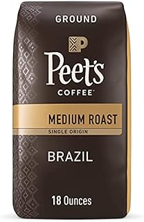 Photo 1 of ** Best By : 6-20-2024 ** Peets Brazil Single Origin Medium Roast Ground Coffee - 18oz
