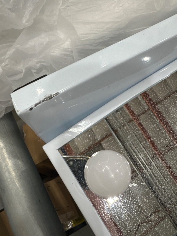 Photo 4 of **SEE NOTES** Fenair Vanity Mirror with Lights 22.8"x 18.1" Makeup Mirror with Lights and 15 Dimmable Bulbs,3 Colors Modes,Hollywood Mirror with USB Charging Port and 10X Detachable Magnification Mirror B-usb