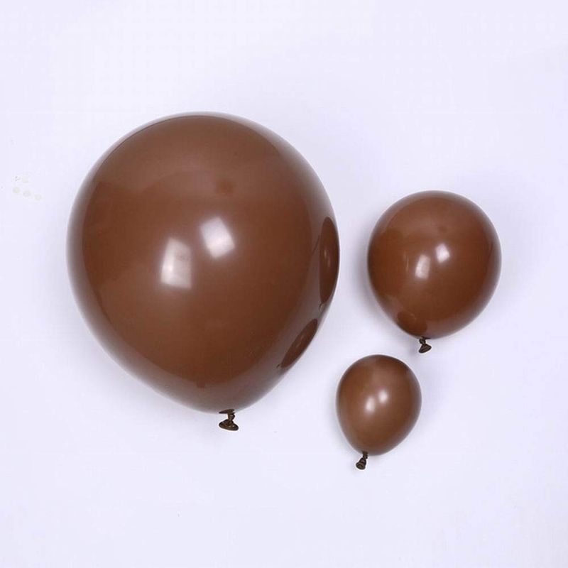 Photo 1 of 2 pack - ZHUOLIN 50pcs Retro Coffee Latex Balloons 18/10/5 inches Dark Brown Balloon for Birthday Wedding Baby Shower Anniversary Decoration Jungle Safari Party Balloon Garland Supplies (Coffee)