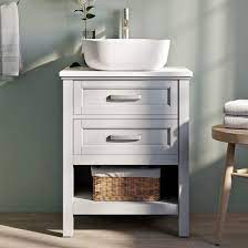 Photo 1 of *MISSING PARTS DAMAGE* Style Selections Cromlee 24-in Light Gray Single Sink Bathroom Vanity with White Engineered Stone Top
