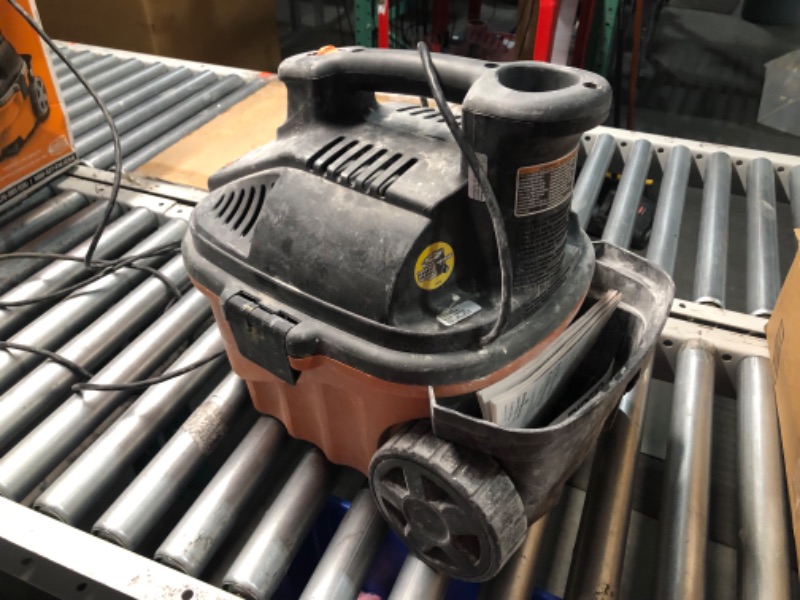 Photo 4 of ***HEAVILY USED - DOESN'T POWER ON - SEE COMMENTS***
4 Gallon 5.0 Peak HP Portable Shop Vac Wet Dry Vacuum with Fine Dust Filter, Locking Hose and Accessories