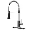 Photo 1 of 
Single-Spring Handle Kitchen Faucet with Pull Down Function Sprayer Kitchen Sink Faucet with Deck Plate in Black Nickel