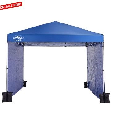 Photo 1 of **MISSING COVER // ONLY FRAME** Yoli Malibu EasyLift 100 10' x 10' Straight Leg Instant Canopy Value Pack