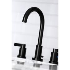 Photo 1 of allen + roth Harlow Matte Black Widespread 2-Handle WaterSense Bathroom Sink Faucet with Drain
