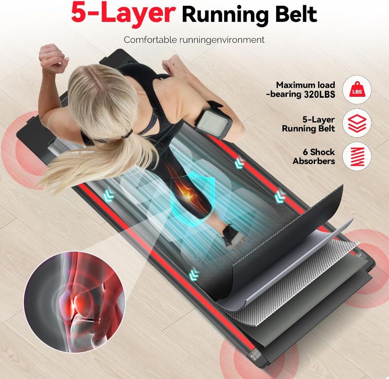 Photo 4 of (READ FULL POST) Walking Pad,Under Desk Treadmill,Treadmills for Home,340 Lbs Capacity,3 in 1 Portable Walking Pad Remote control electric lift