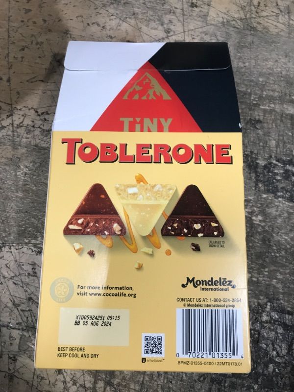 Photo 1 of *BB AUG 05 2024* Tiny Toblerone Assorted Chocolate Bars with Honey and Almond Nougat 7.61 Oz (27 Pieces)