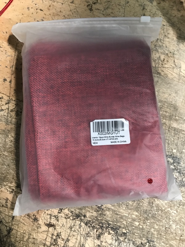Photo 1 of 10pcs Wine Burlap Wine Bags, 15.0cmx35.0cm/6.0''x14.0'' Drawstring and Lining Wine Bottle Burlap Bags, Hessian Gift Bags, Storage Pouches