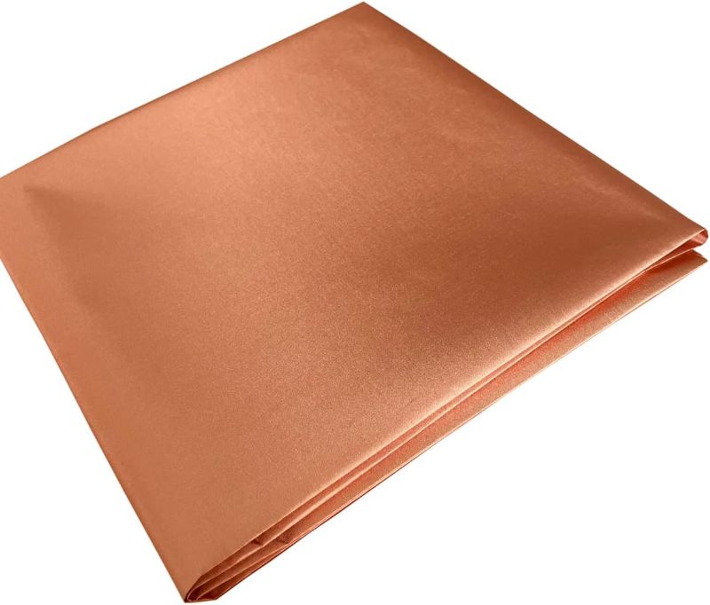 Photo 1 of **LARGE L SHAPED TEAR, SEE PHOTO**
Pure Copper Faraday Fabric Shielding RF & LF Electromagnetic Fields Gold Color Blocking Fabric 2 Meters (78"x43" inch)
