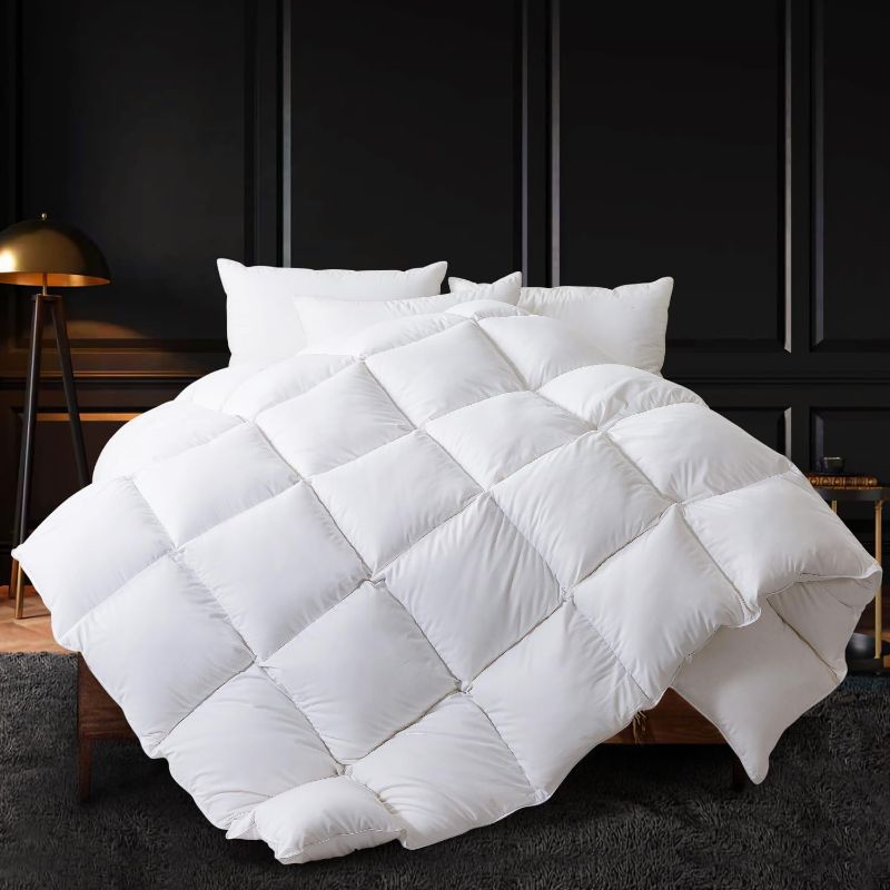 Photo 1 of ***NEEDS TO BE WASHED****
WhatsBedding Feather Comforter,Filled with Feather and Down, White Twin Size All Season Duvet Insert, Luxurious Hotel Bed Comforter,100% Cotton Cover, Medium Warmth with Corner Tabs,68x90 Inch
