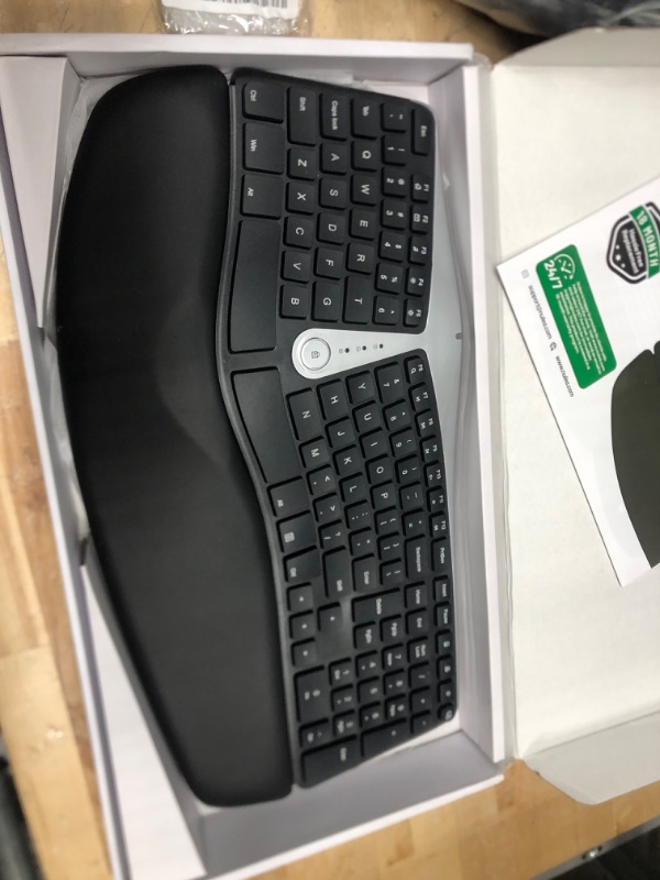 Photo 1 of 
Nulea RT05 Wireless Ergonomic Keyboard, Split Keyboard with Wrist Rest, USB-C Charging, 7-Color Backlight, Natural Typing, Bluetooth and USB Connectivity,...